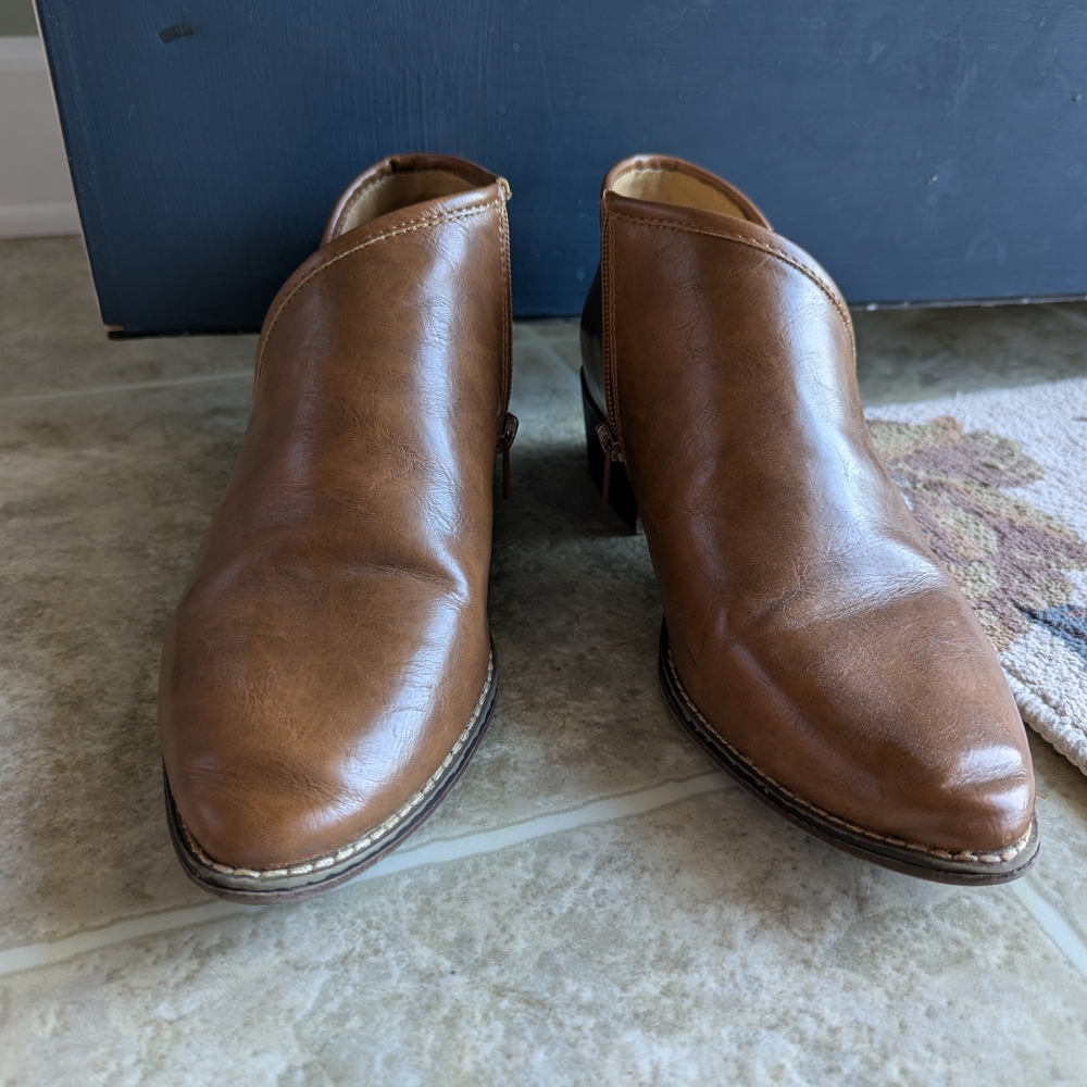 Women's Brown Leather Slip-On Dress Shoes